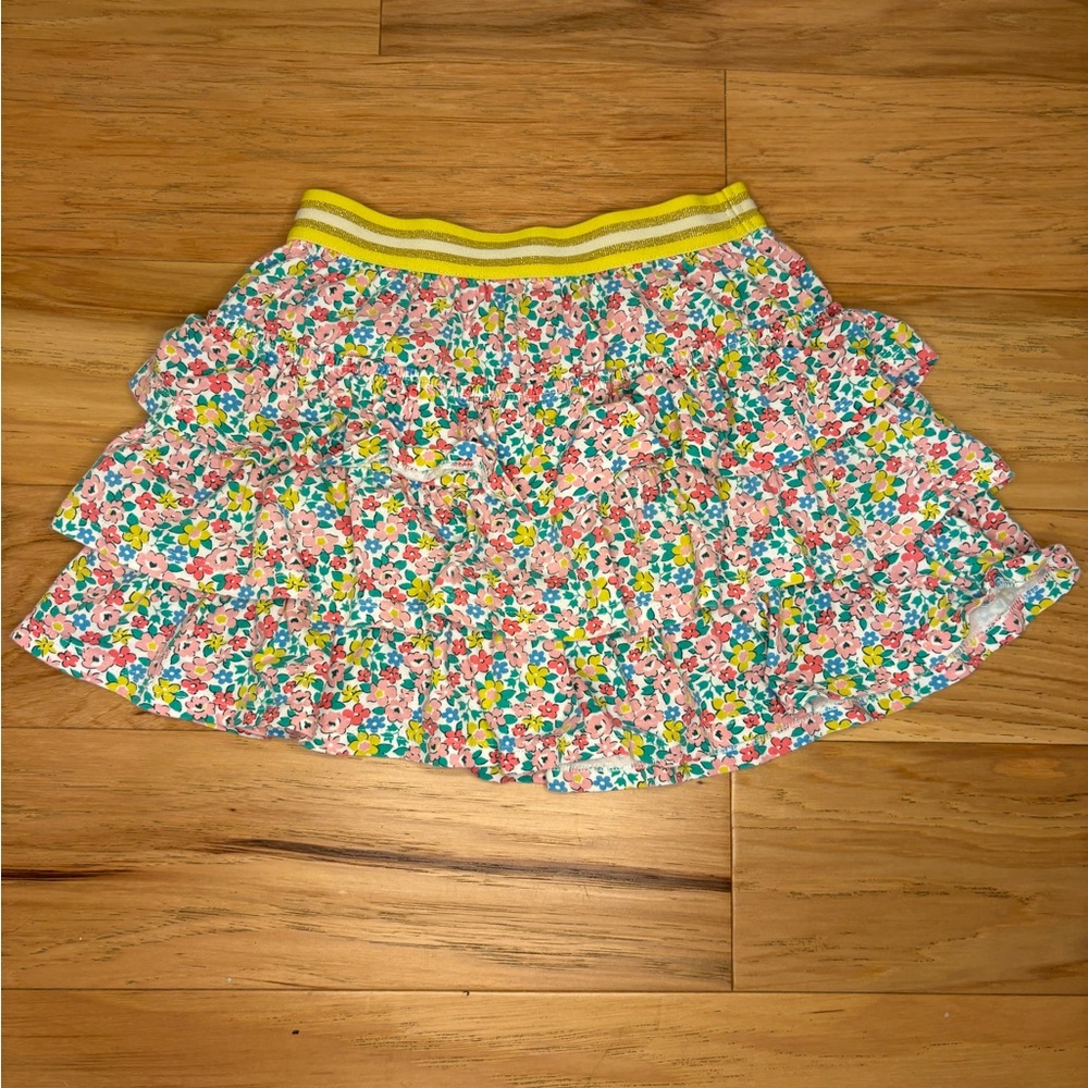 Boden Yellow Waistband Floral Skirt